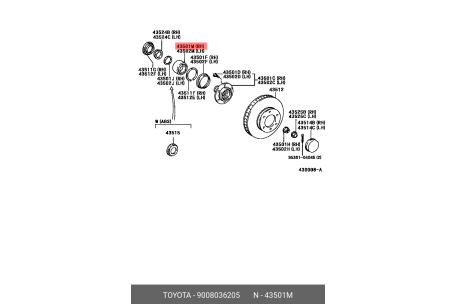 BEARING FRONT AXLE HUB D4D/GD6  *ST*